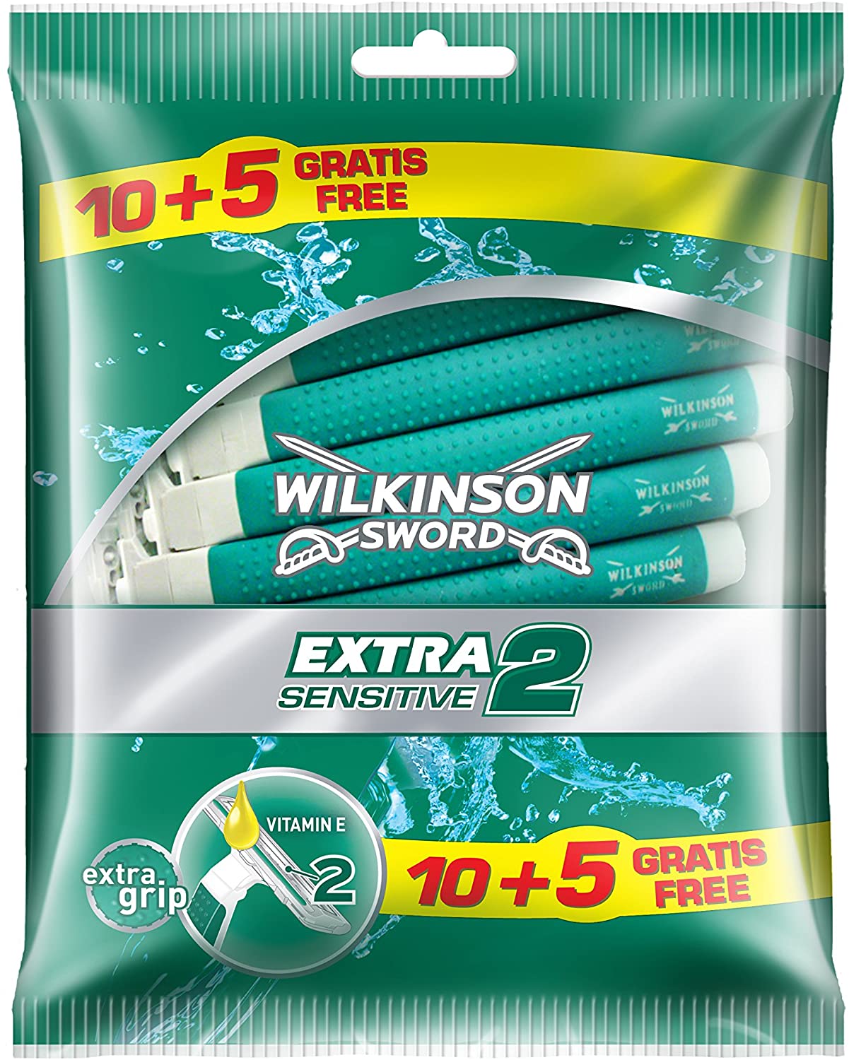 WILKINSON SWORD - Wilkinson Sword Extra 2 Sensitive, Einwegrasierer für Männer, 10 + 5 Stück