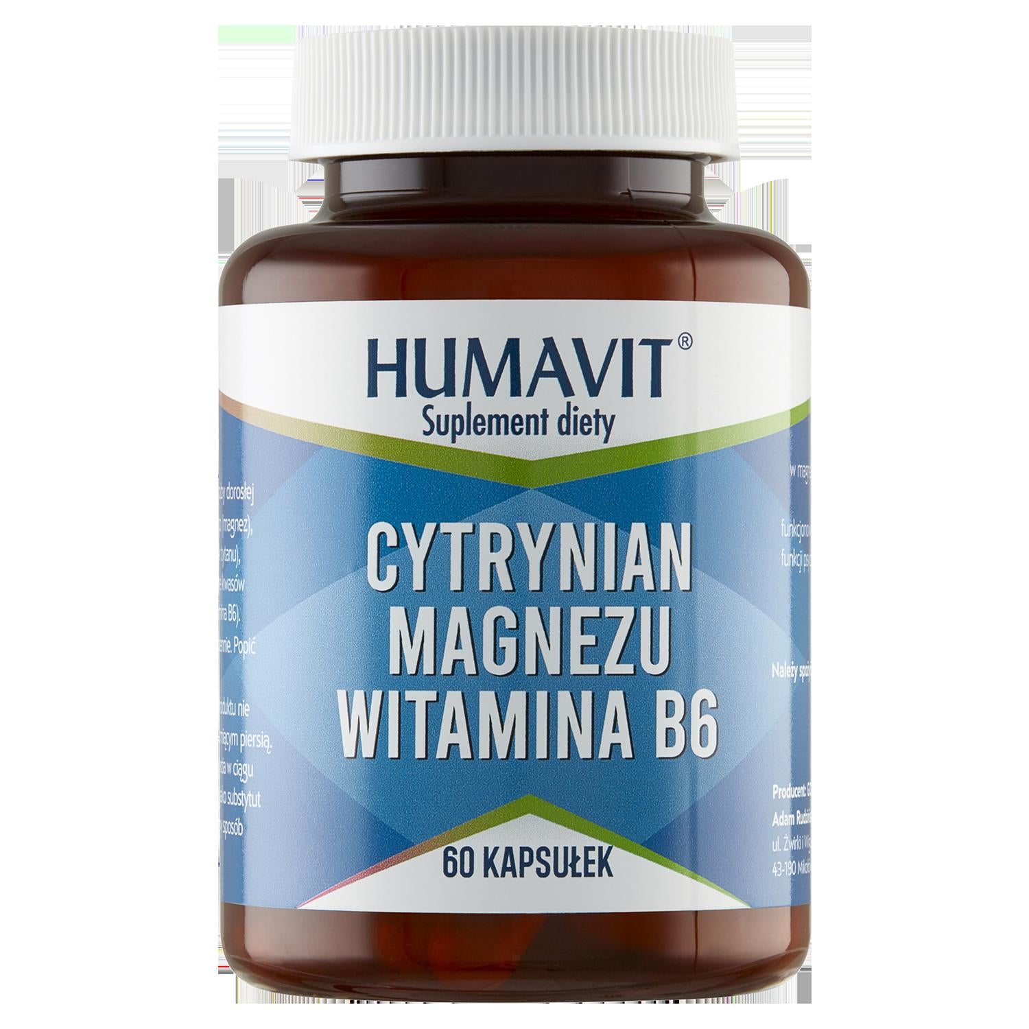 GOLDSTUDIO - Humavit, Magnesiumcitrat plus Vitamin B6, 60 Kapseln