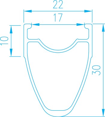 ALEXRIMS CX30 Rennradfelge, V-Bremse, Konus 24 mm, 700C 622 x 17, 32 Löcher, Schwarz, Gewicht 457 g