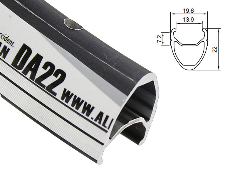 ALEXRIMS DA22 Rennradfelge, V-Bremse, Konus 22 mm, 700C 622 x 14, 28 Löcher, Schwarz, Gewicht 450 g