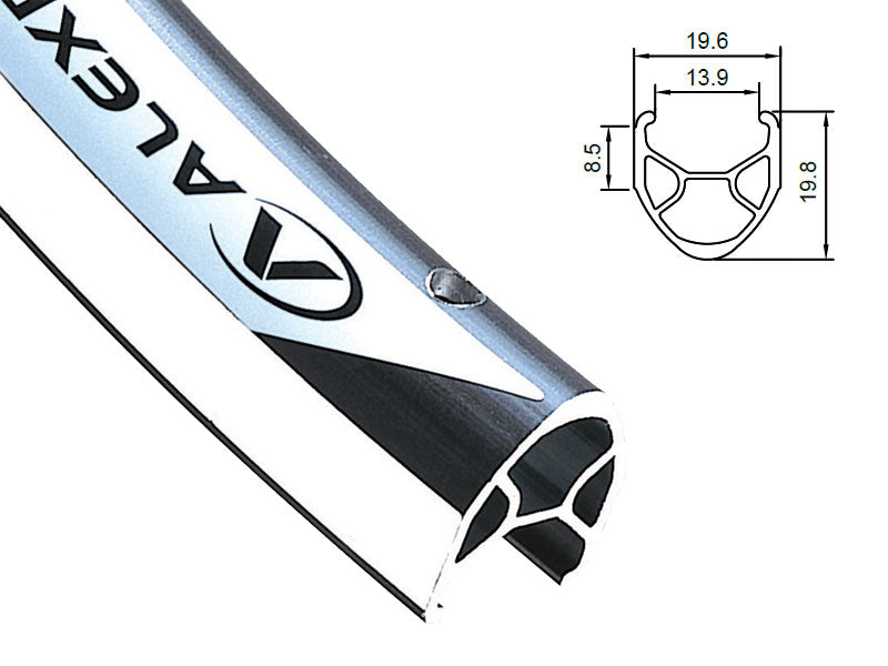 ALEXRIMS R450 Rennradfelge, V-Bremse, Konus 19,8 mm, 700C 622 x 14, 36 Löcher, Weiß, Gewicht 470 g