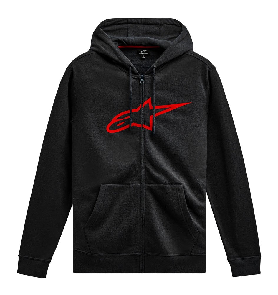 ALPINESTARS AGELESS II ZIP HOODIE Kapuzenpullover, Schwarz/Rot – Größe. M