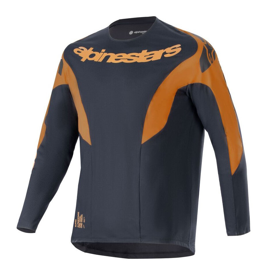 ALPINESTARS A-SUPRA RACE LS JERSEY Langarm-T-Shirt, Schwarz – Größe. L