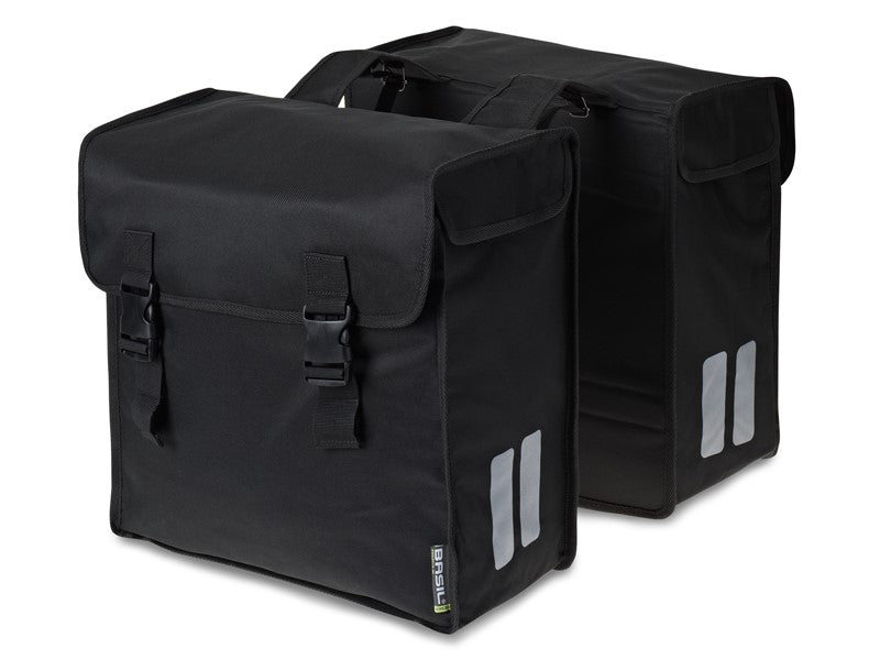 BASIL MARA Doppel-Citytasche 3XL 52L, Befestigung mit Riemen, wasserdicht schwarz