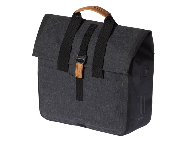 BASIL URBAN DRY SHOPPER 25L einzelne Stadttasche, Hook-On-System, 100 % wasserdicht, anthrazitfarben