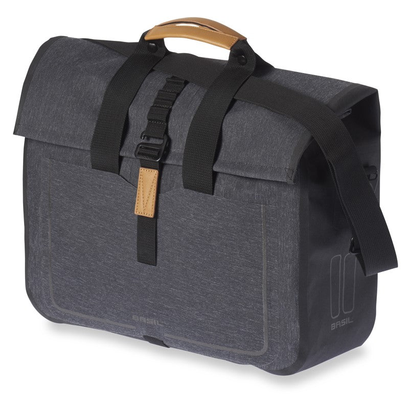 Einzelne Citytasche BASIL URBAN DRY BUSINESS BAG 20L, Hook-On-System, 100 % wasserdicht, anthrazitfarben