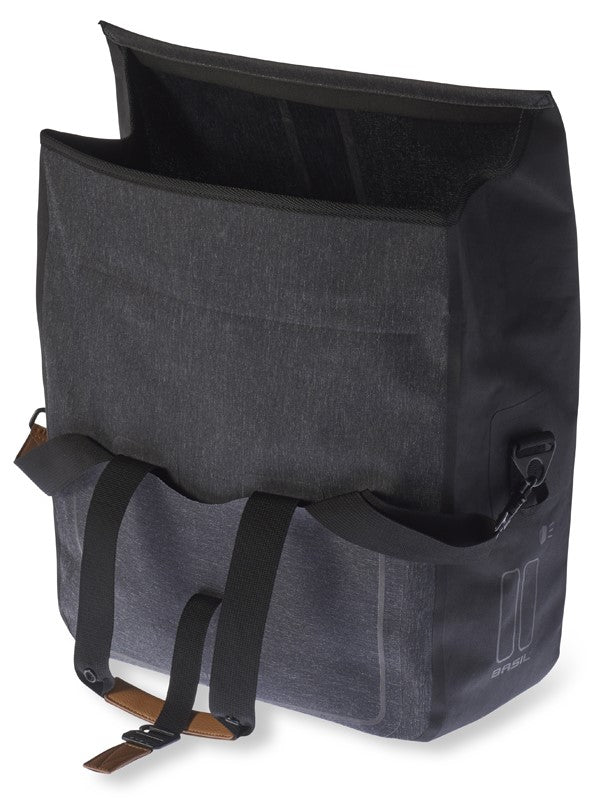 Einzelne Citytasche BASIL URBAN DRY BUSINESS BAG 20L, Hook-On-System, 100 % wasserdicht, anthrazitfarben