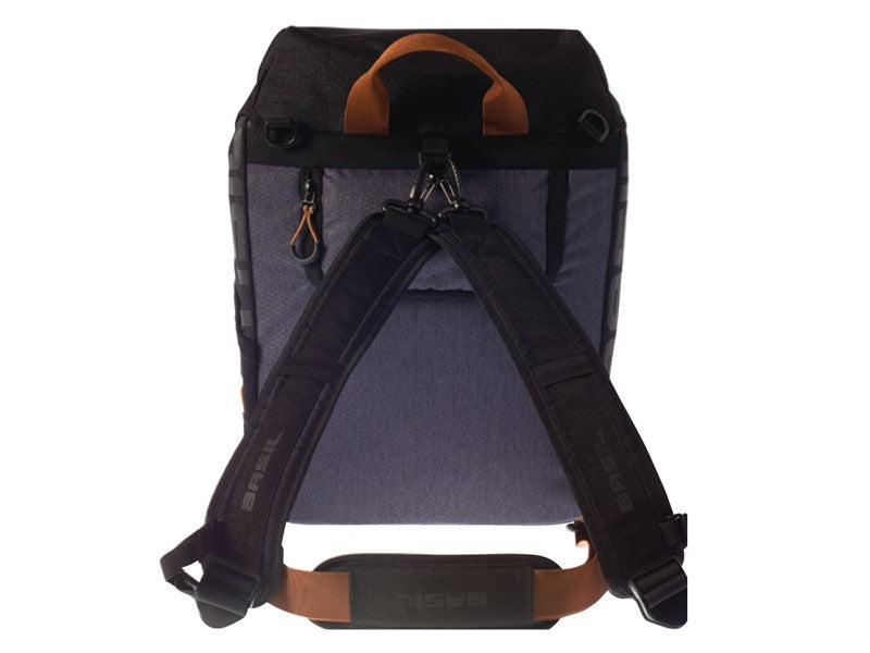 Einzelne Stadttasche BASIL MILES TARPAULIN DAYPACK 17L, Hook-On-System, 100 % wasserdicht, schwarzer Schiefer