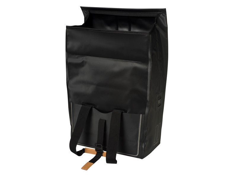 BASIL URBAN DRY SHOPPER 25L einzelne Stadttasche, Hook-On-System, 100 % wasserdicht mattschwarz