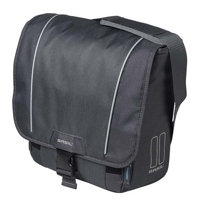 BASIL SPORT DESIGN COMMUTER BAG 18L Einzel-Citytasche, Tablet/Notebook, Hook-On-System-Hakenbefestigung, wasserdichter Graphit