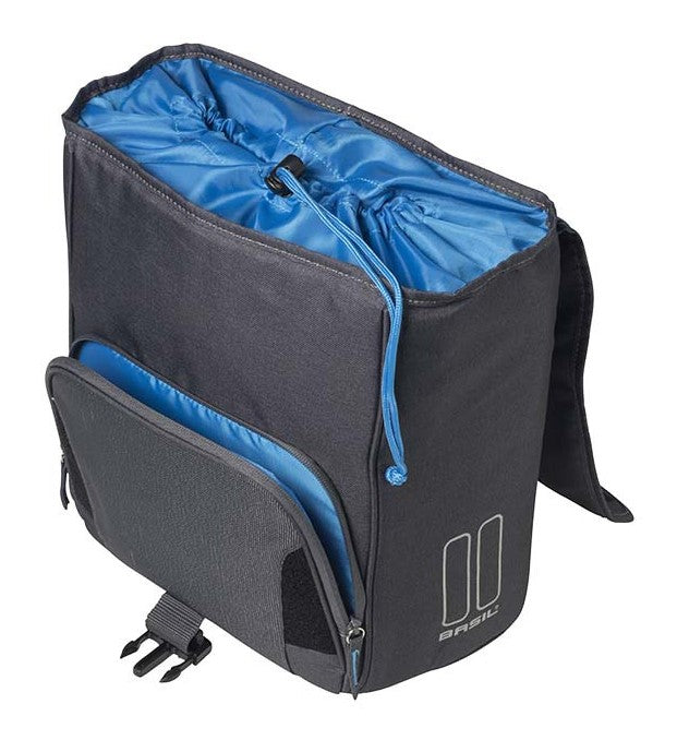BASIL SPORT DESIGN COMMUTER BAG 18L Einzel-Citytasche, Tablet/Notebook, Hook-On-System-Hakenbefestigung, wasserdichter Graphit