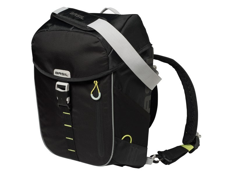 Einzelne Stadttasche BASIL MILES TARPAULIN DAYPACK 17L, Hook-On-System, 100 % wasserdicht, Black Lime