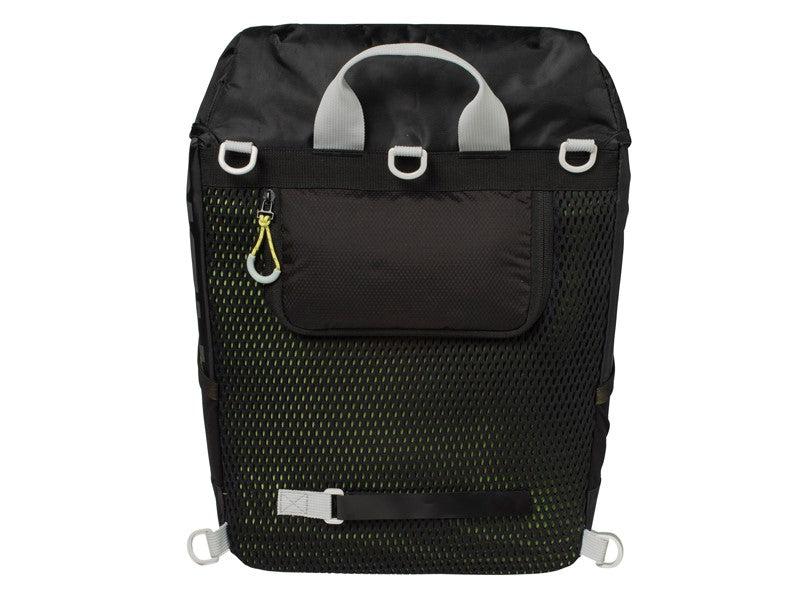 Einzelne Stadttasche BASIL MILES TARPAULIN DAYPACK 17L, Hook-On-System, 100 % wasserdicht, Black Lime