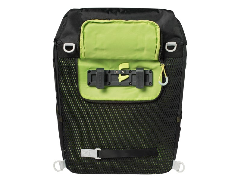 Einzelne Stadttasche BASIL MILES TARPAULIN DAYPACK 17L, Hook-On-System, 100 % wasserdicht, Black Lime