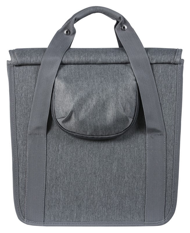 BASIL GO SINGLE BAG 16L, Hakensystem, grau meliert