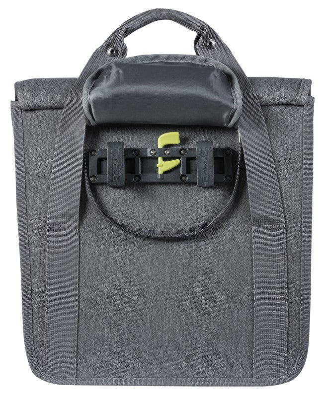 BASIL GO SINGLE BAG 16L, Hakensystem, grau meliert
