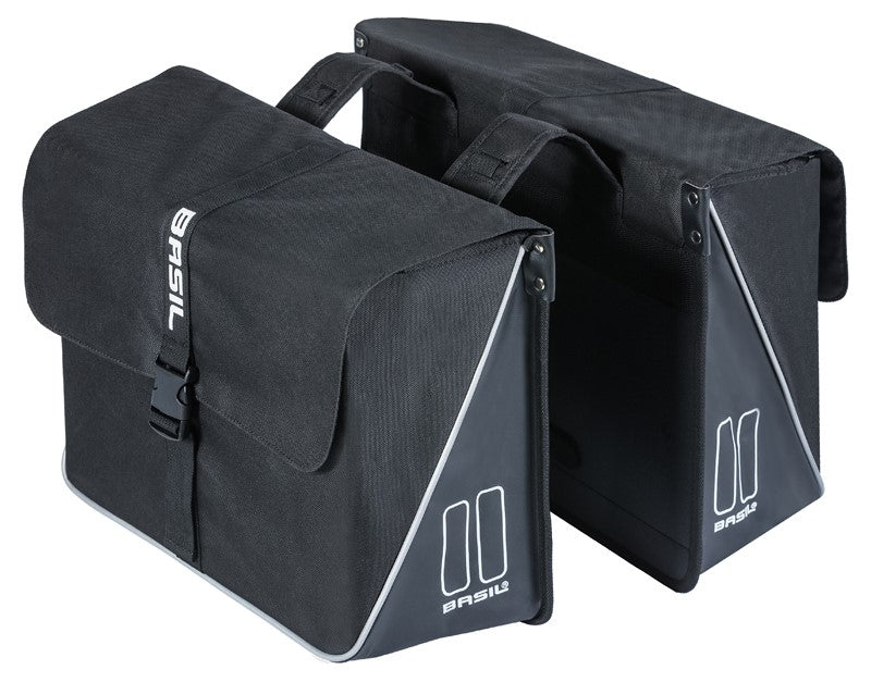 BASIL FORTE DOPPELTASCHE 35L, Universal Bridge System, wasserdicht schwarz