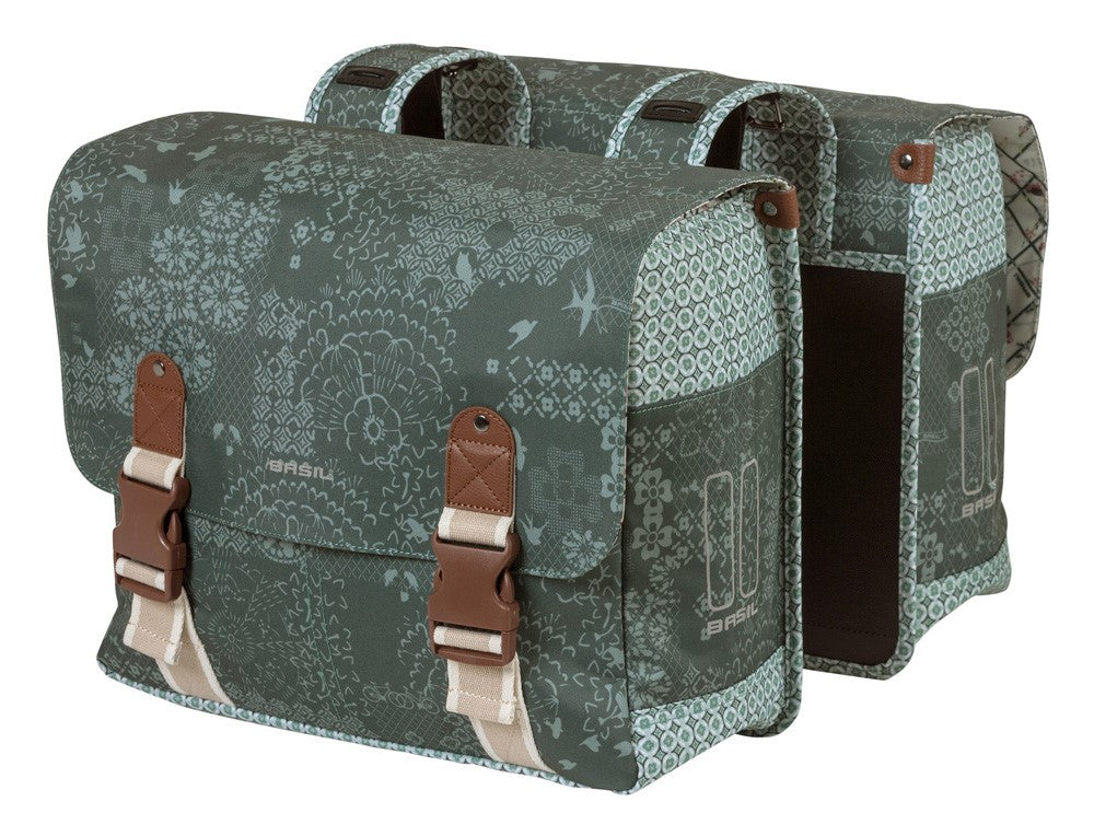 BASIL BOHEME DOPPELTASCHE 35L Universal Bridge System, wasserdicht waldgrün