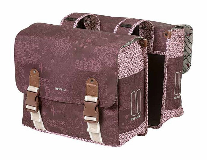 BASIL BOHEME DOPPELTASCHE 35L Universal Bridge System, wasserdicht feigenrot