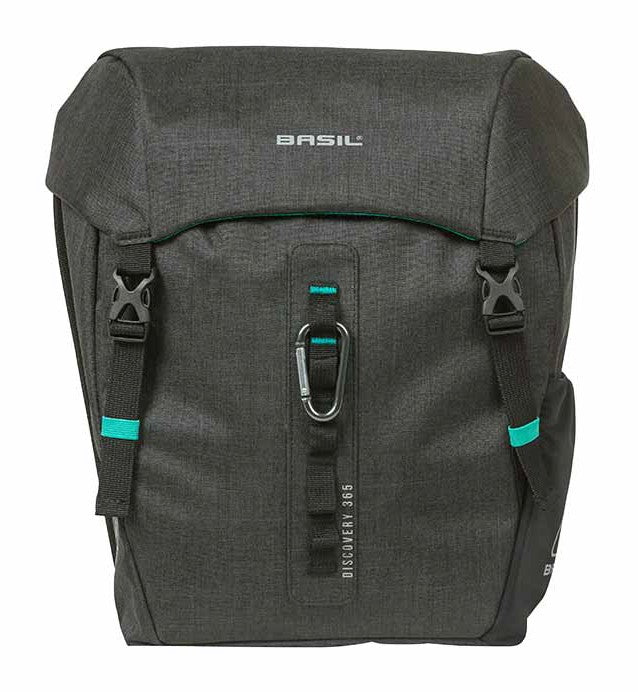 BASIL DISCOVERY365D DOPPELTASCHE M 18L, Universal Bridge System, wasserdicht schwarz melee