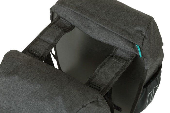 BASIL DISCOVERY365D DOPPELTASCHE M 18L, Universal Bridge System, wasserdicht schwarz melee
