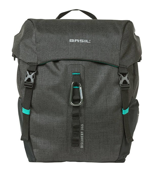 BASIL DISCOVERY 365D SINGLE PANNIER BAG M 9L, Hook-On-System, wasserdicht schwarz melee