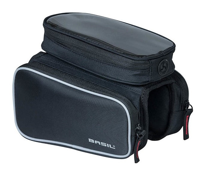 BASIL SPORT DESIGN TOP TUBE FRAME BAG DOUBLE M 1,5L, wasserdicht schwarz
