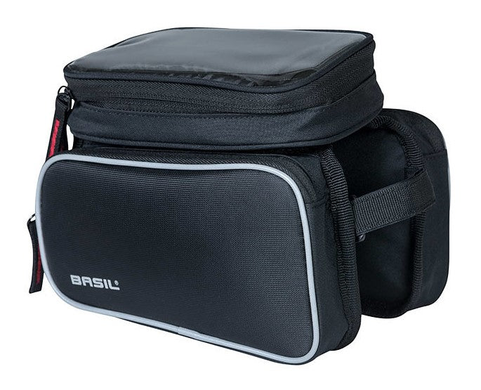 BASIL SPORT DESIGN TOP TUBE FRAME BAG DOUBLE M 1,5L, wasserdicht schwarz