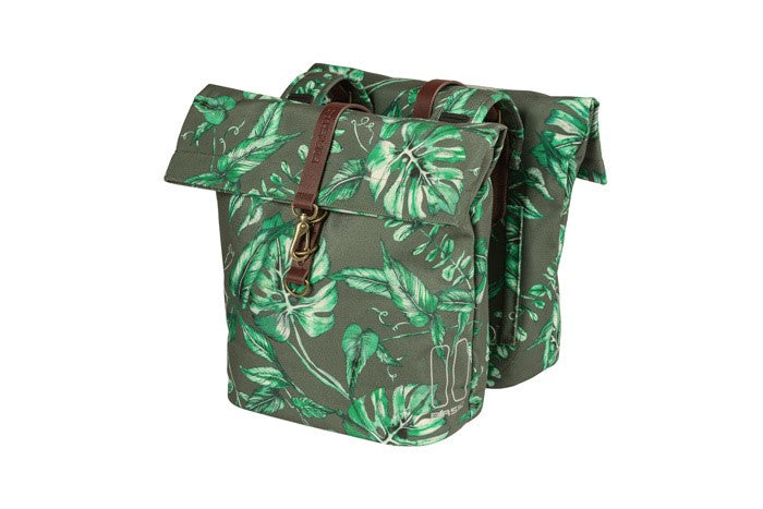 BASIL EVER-GREEN DOPPELTASCHE 28-32L, Universal Bridge System, wasserfest, thymiangrün