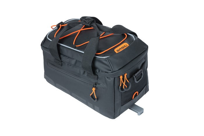 BASIL MILES TARPAULIN TRUNKBAG MIK 7L Kofferraumtasche, MIK System (ready to go), 100 % wasserdicht schwarz orange