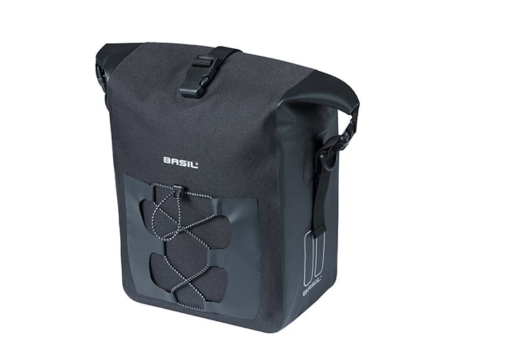 BASIL NAVIGATOR WATERPROOF SINGLE PANNIER BAG M 12-15 L, Hook-On-System, wasserdicht, schwarz