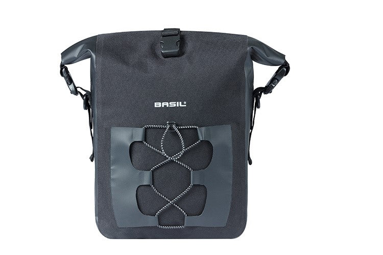 BASIL NAVIGATOR WATERPROOF SINGLE PANNIER BAG M 12-15 L, Hook-On-System, wasserdicht, schwarz