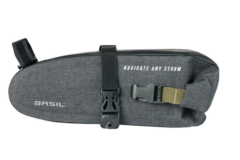 BASIL NAVIGATOR STORM SATTELTASCHE 1,5L, Befestigung mit Riemen, wasserdicht grau schwarz