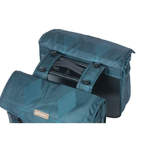 BASIL ELEGANCE DOPPELGEPÄCKTASCHE MIK 40-49L, MIK-System (ready to go), wasserdicht, Kombiblau