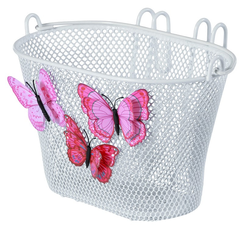 BASIL JASMIN BASKET JUNIOR BUTTERFLY BASKET 12"-20" Lenkerkorb, Stahl, weiß