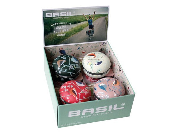 BASIL WANDERLUST BIG BELL Fahrradklingel 80 mm, Farbmischung, Box mit 4 Stück.