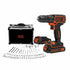 BLACK+DECKER SCHRAUBENDREHER 18V BDCDC18BAFC 2x1,5Ah GEHÄUSE +80 ACC