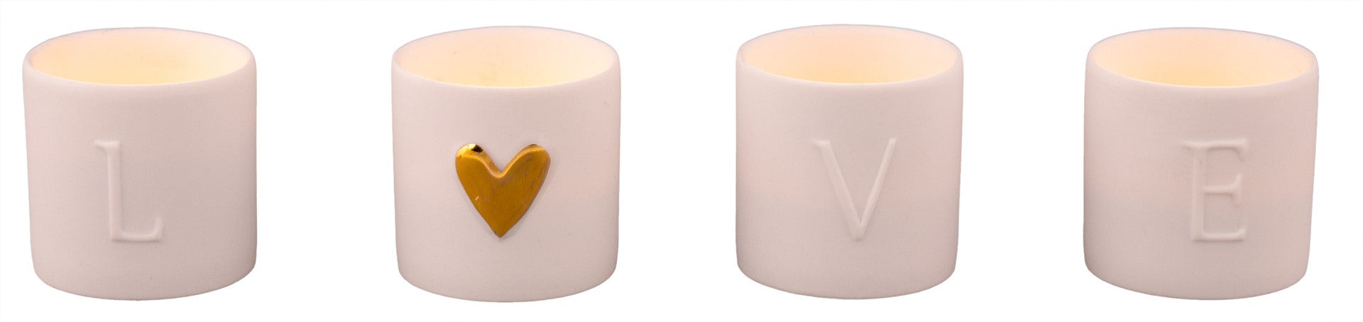 RÄDER Teelichthalter LIEBE, 4 Stück