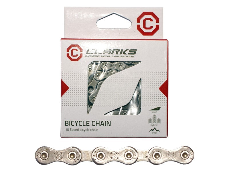 CLARKS C10 Fahrradkette, 10-fach, 116 Glieder, 1/2"x11/128", Glied, Standard, Straße/MTB, Dunkel