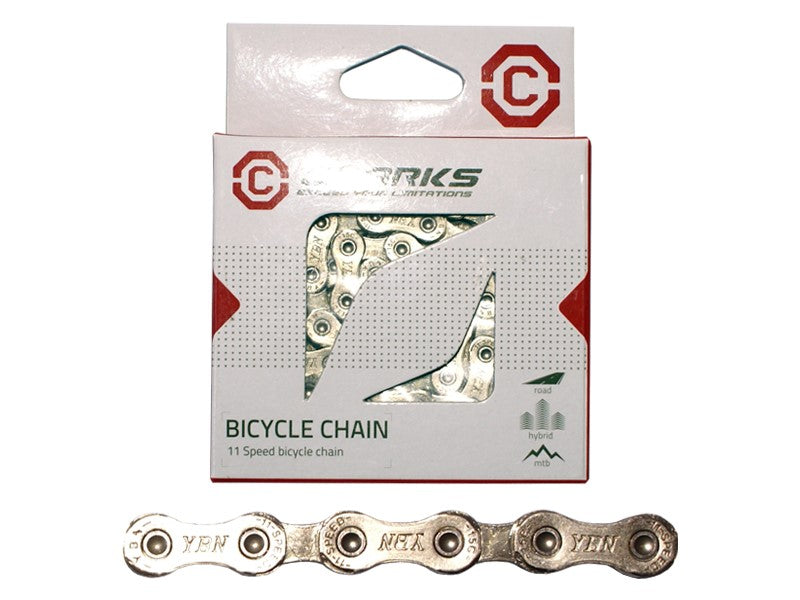 CLARKS C12 Fahrradkette, 12-Gang, 126 Glieder, SRAM-kompatible NX Eagle-Gruppe, Link, Standard, Straße/MTB, Silber