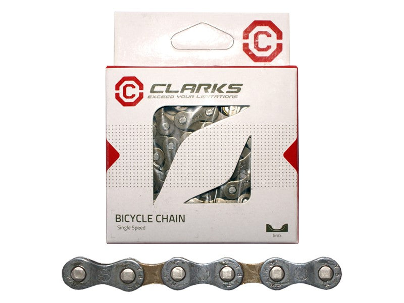 CLARKS C410 Fahrradkette, 1-fach Single Speed, 112 Glieder, 1/2"x1/8", Glieder, Standard, Braun