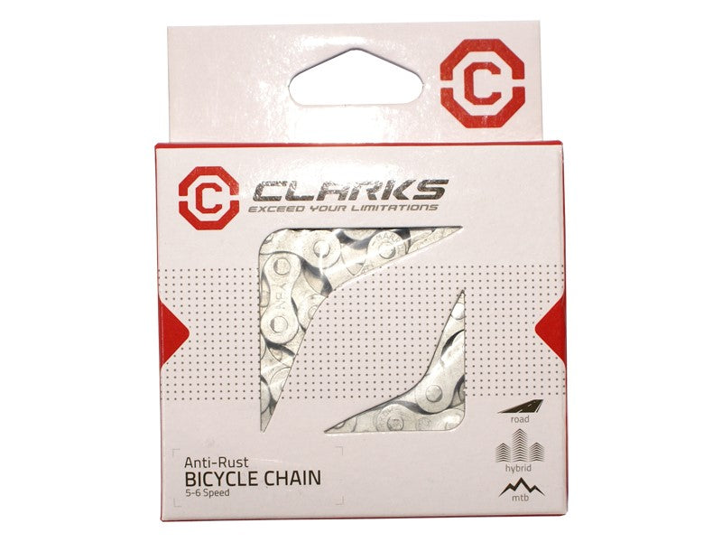 CLARKS C5-7AR Fahrradkette, 5-7-Gang, 116 Glieder, 1/2"x3/32", Glieder, Korrosionsschutz, Silber