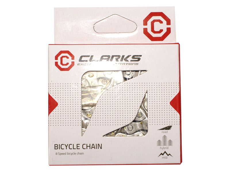 CLARKS C8 Fahrradkette, 8-Gang, 116 Glieder, 1/2"x3/32", Glieder, Standard, Straße/MTB, Dunkel