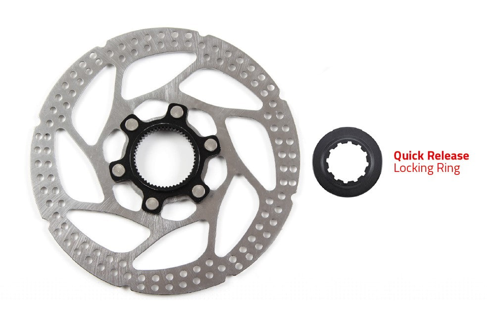 CLARKS C-CL-180 mm Bremsscheibe, Centerlock-Halterung, Sicherungsring für Schnellspanner, Silber