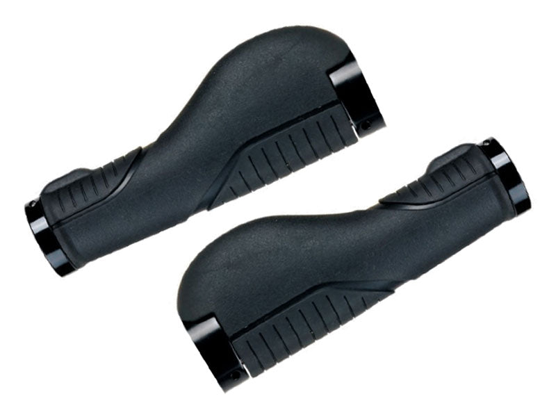 CLARKS CE-212 Lenkergriffe, LOCK-ON, ergonomisch, schwarz, schwarze Aluminiumringe