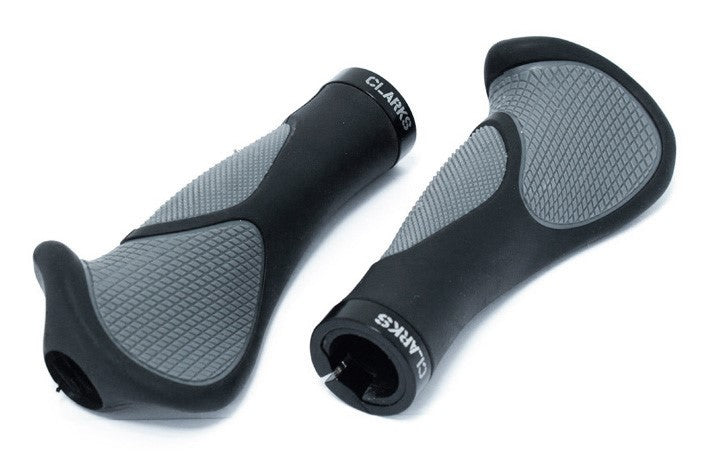 CLARKS CE-233 Lenkergriffe, LOCK-ON, ergonomisch, schwarz und grau, schwarzer Ring