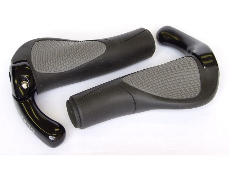 CLARKS CE-311 Lenkergriffe, LOCK-ON, ergonomisch, schwarz und grau, abnehmbare Ecken