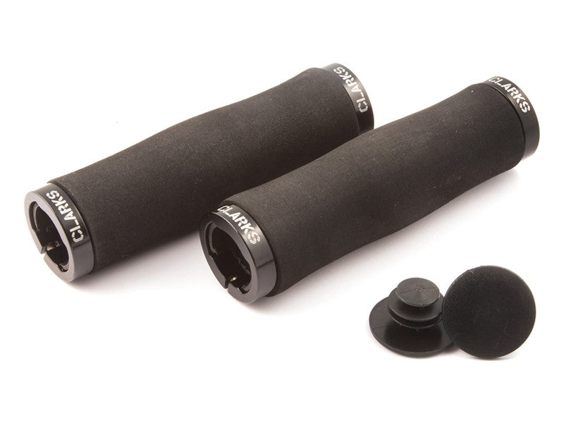 CLARKS CLO-223 Lenkergriffe, LOCK-ON, schwarzes Neopren, schwarz eloxierte Aluminiumringe