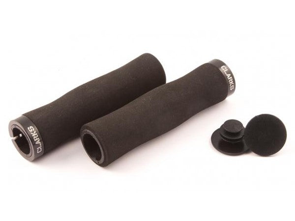 CLARKS CLO-224 Lenkergriffe, LOCK-ON, schwarzes Neopren, 1 schwarz eloxierter Aluminiumring
