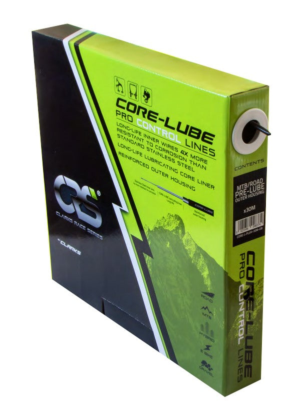 CLARKS RACE SERIES Brems- und Schaltgehäuse, Core-Lube Brems- und Schaltgehäuse-Spenderbox, 30-Meter-Box